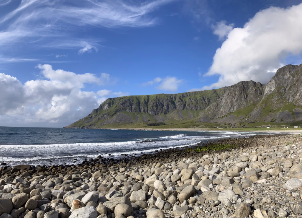 Surferstrand in Unstad Lofoten Norwegen